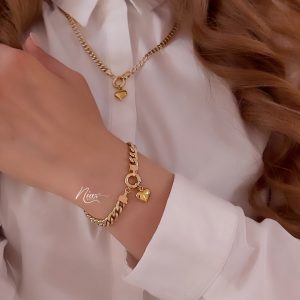 نیم ست کارتیه با آویز قلب