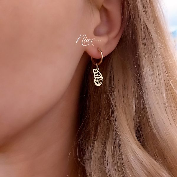 گوشواره حلقه ای پروانه