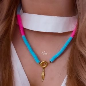 گردنی مهره با برگ و قفل طلا