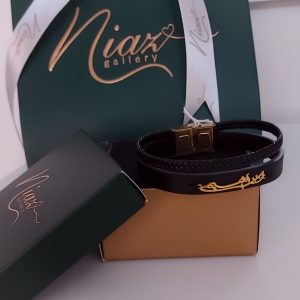 دستبند چرم اسم ابراهیم