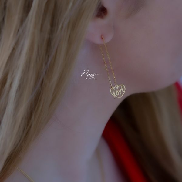 گوشواره بخیه قلب و love