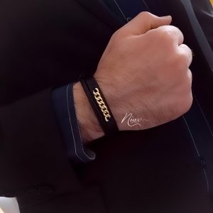 دستبند طلا و چرم کارتیه