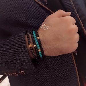 دستبند مهره و طلا مردونه