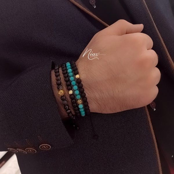 دستبند مهره و طلا مردونه
