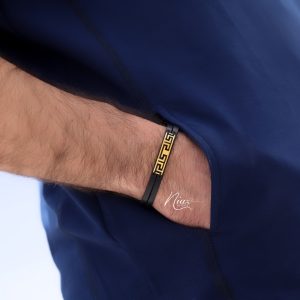 دستبند طلا و چرم مردانه
