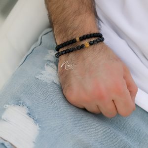 دستبند مهره و طلا مردانه
