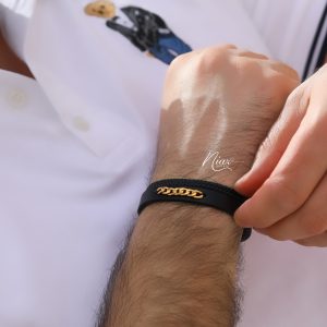 دستبند طلا و چرم کارتیه