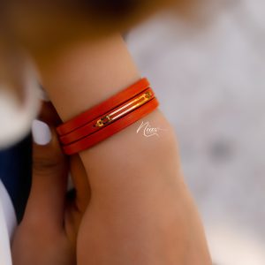دستبند طلا و چرم زنانه